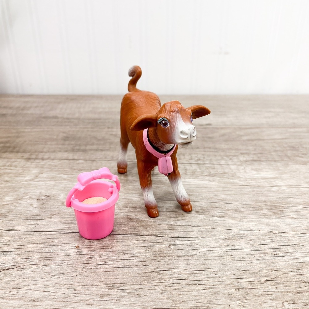 VTG Barbie Magical Pets Lizzie Calf Friend Of Nibbles 1997 Mattel Cow w/ Bucket